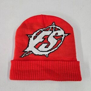 Full Send Men Hat OS Red Beanie‎ Acrylic Knit Logo Graphic Foldover